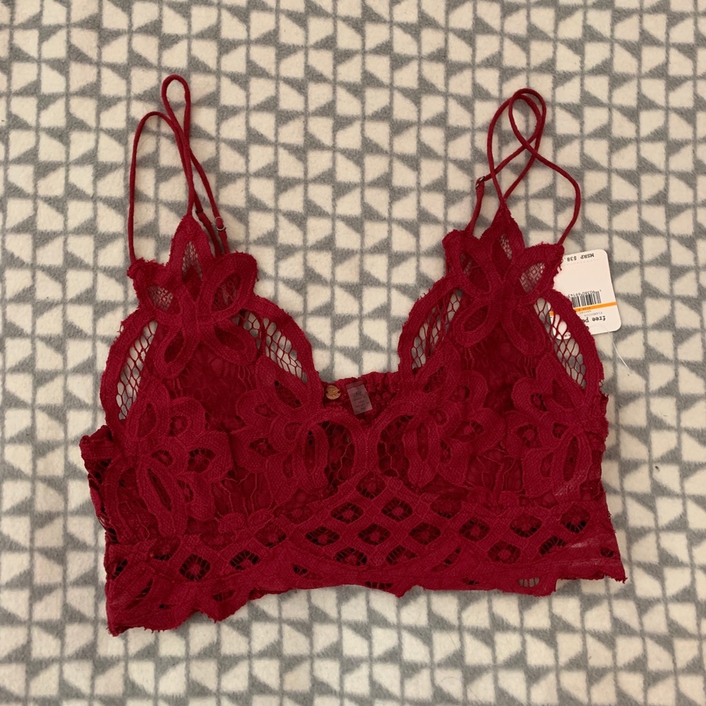 Free People Adella Bralette Garnet
